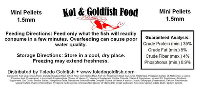 Toledo Goldfish Mini Pellets fish food for goldfish and koi