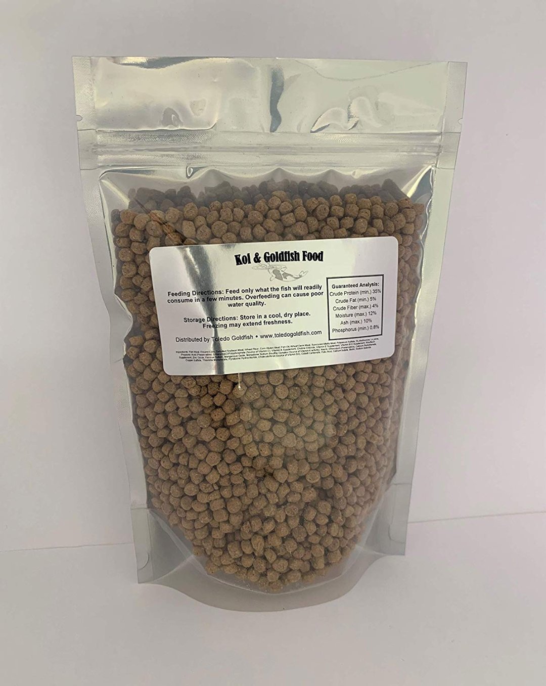 Toledo Goldfish Fish Food for goldfish and koi floating pellets in a bag