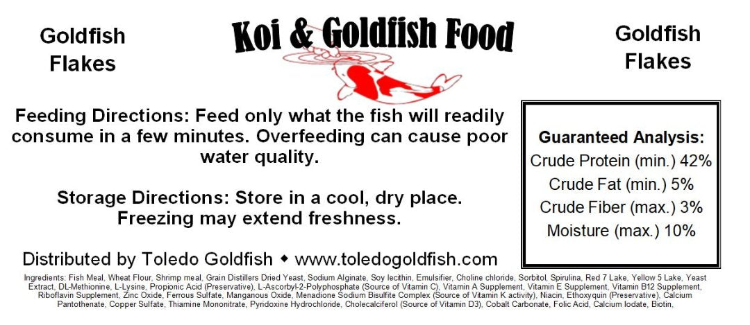 Toledo Goldfish Flake Food for goldfish and koi flakes in aquariums