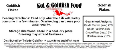 Toledo Goldfish Flake Food for goldfish and koi flakes in aquariums