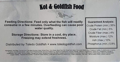 Toledo Goldfish | Fish food label 5 mm floating fish food pellets